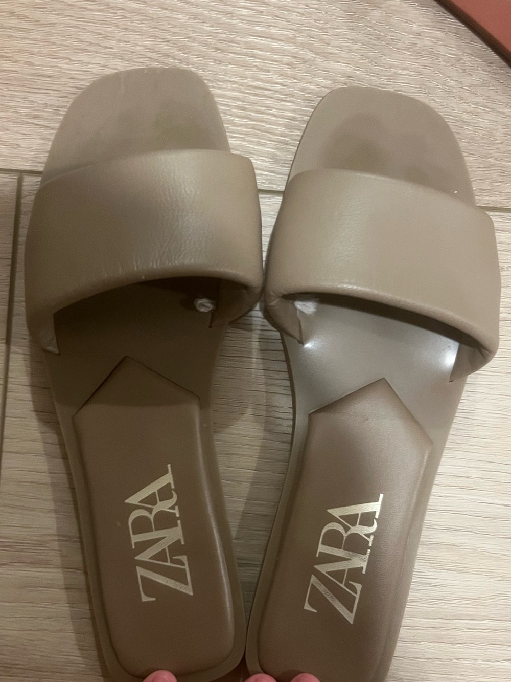 ZARA Taupe Slide Sandals